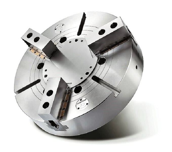 3-Jaw Solid Chuck with Anti-chips Sealed & Water-proof Flange Plate for Vertical Lathe
